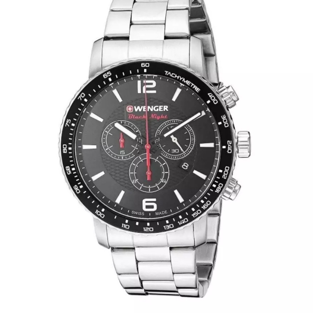 WENGER Men Analog Quartz Casual Watch Classic Dress Black Dial Waterproof Round - Picture 4 of 5